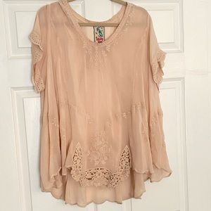 Johnny Was Sheer Blush Top